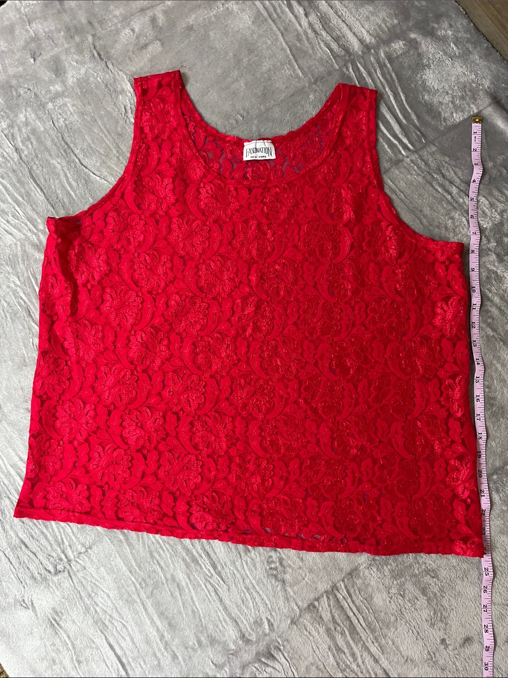Fashionation New York Red Lace Camisole Tank Top